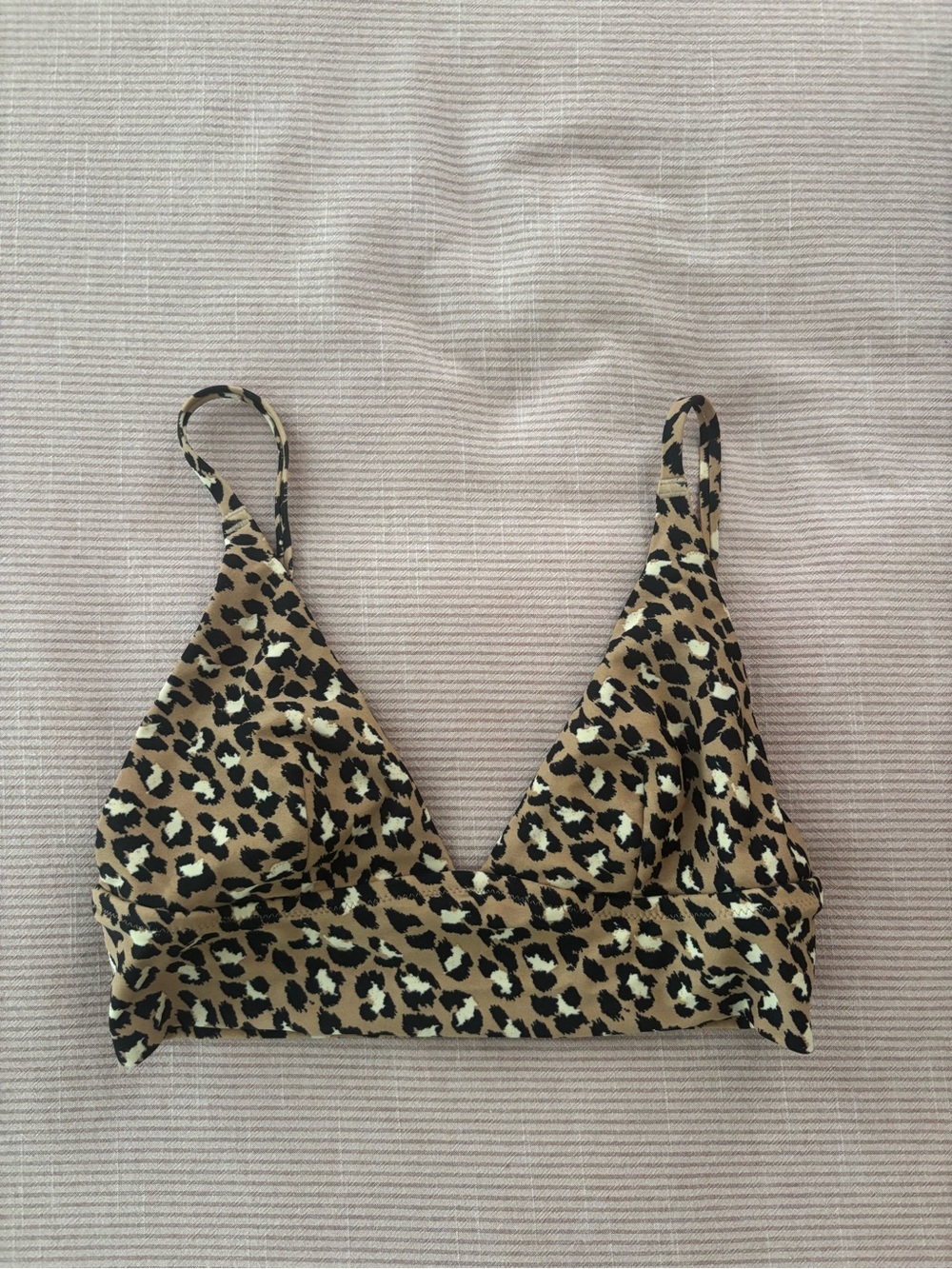 Aerie Leopard Longline Bikini Top